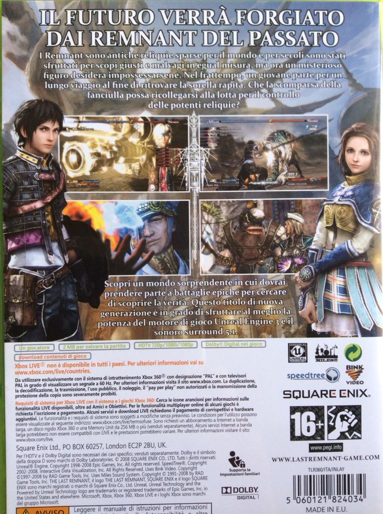 The Last Remnant - Microsoft Xbox 360 (Square Enix - 1) video game collectible [Barcode 5060121824010] - Main Image 2