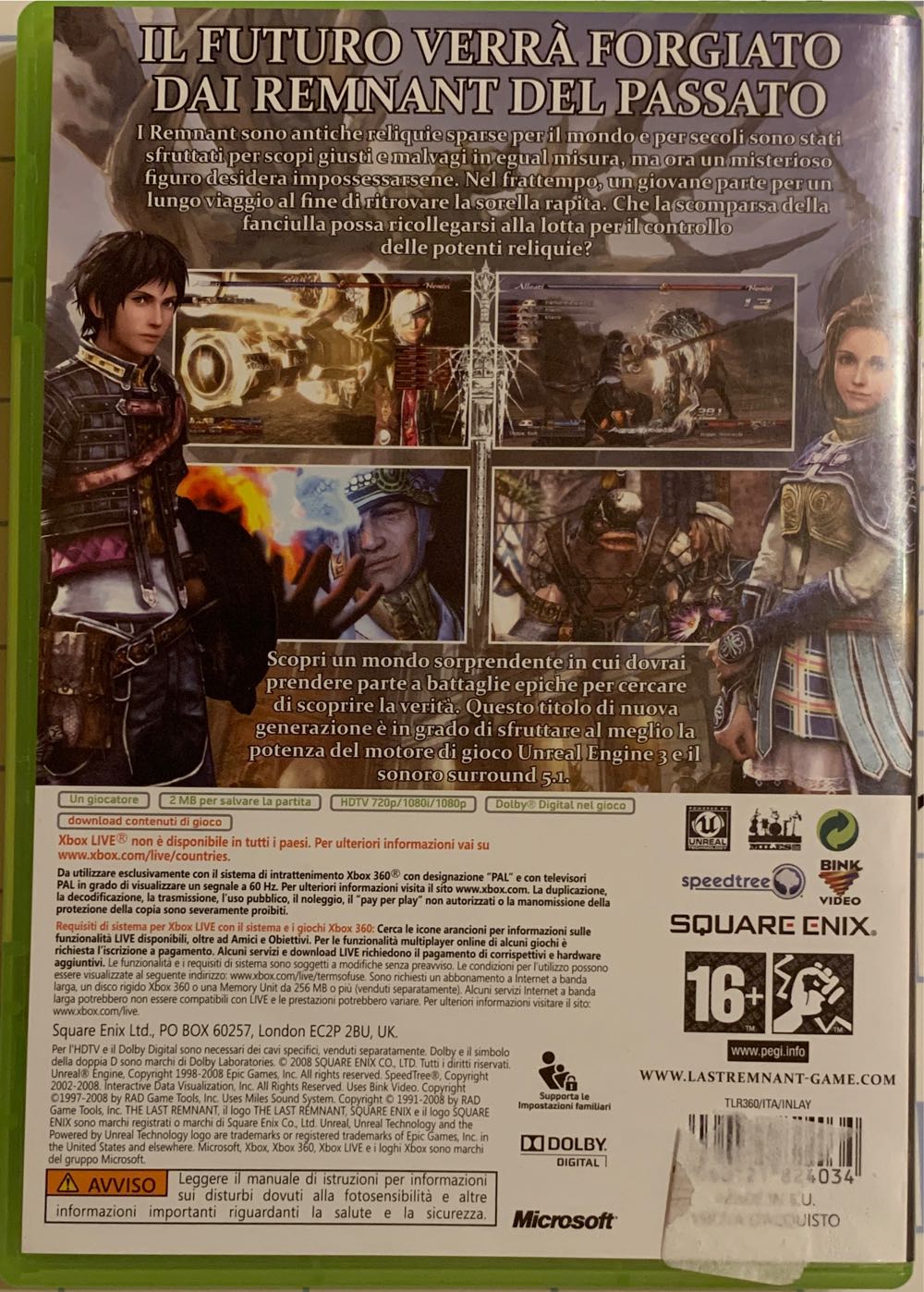 The Last Remnant - Microsoft Xbox 360 (Square Enix - 1) video game collectible [Barcode 5060121824034] - Main Image 2