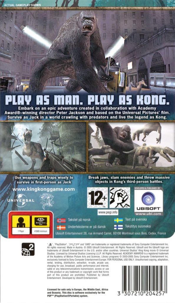 Peter Jacksons King Kong The Official Game of the Movie - Sony PlayStation Portable (PSP) (Ubisoft) video game collectible [Barcode 3307210204240] - Main Image 2