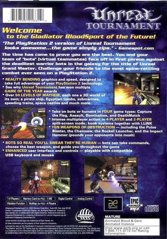 Unreal Tournament - Sony PlayStation 2 (PS2) (Infogrames - 4) video game collectible [Barcode 1147187816310] - Main Image 2