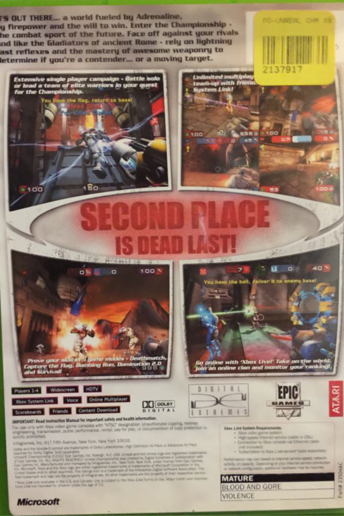 Unreal Tournament - Microsoft Xbox (Atari) video game collectible - Main Image 2