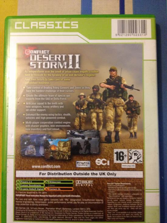 Conflict Desert Storm II - Microsoft Xbox video game collectible [Barcode 5021290023314] - Main Image 2