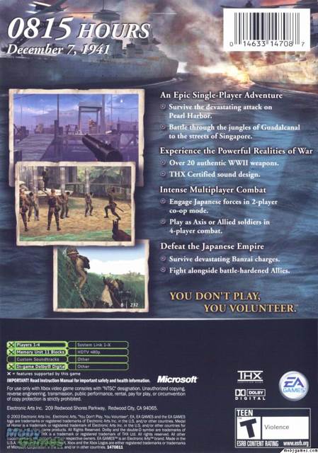 Medal of Honor: Rising Sun - Microsoft Xbox (EA Games - 1-4) video game collectible [Barcode 014633147087] - Main Image 2