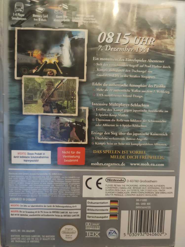 Medal of Honor: Rising Sun - Nintendo GameCube (Electronic Arts Inc - 1-4) video game collectible [Barcode 5030932040602] - Main Image 2