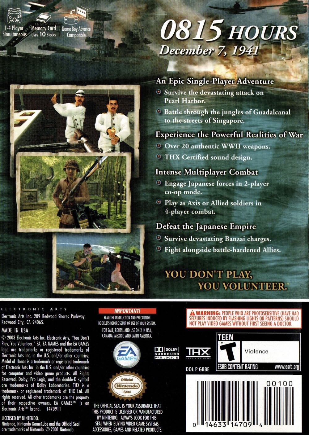 Medal of Honor: Rising Sun - Nintendo GameCube ((EA) Electronic Arts - 1) video game collectible - Main Image 2