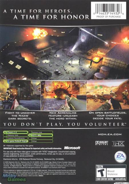 Medal of Honor: European Assault - Microsoft Xbox (EA Games - 1-4) video game collectible [Barcode 5030941050302] - Main Image 2