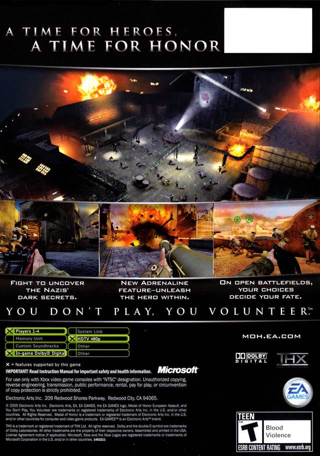 Medal of Honor: European Assault - Microsoft Xbox (EA Games - 1-2) video game collectible - Main Image 2