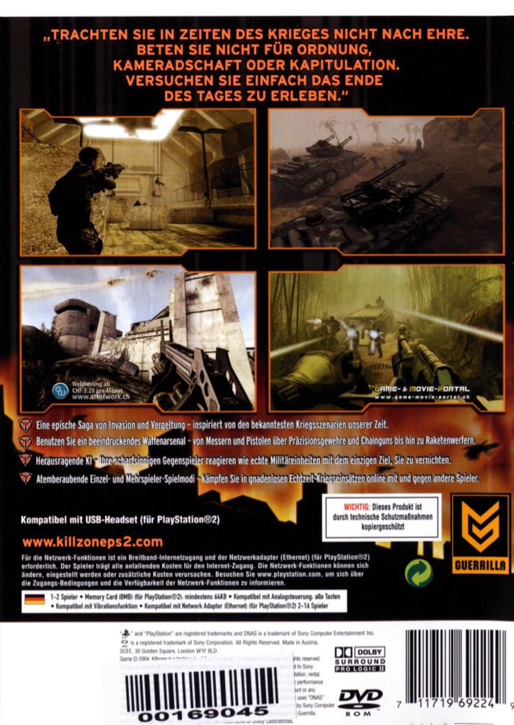 Killzone - Sony PlayStation 2 (PS2) video game collectible [Barcode 711719137610] - Main Image 2
