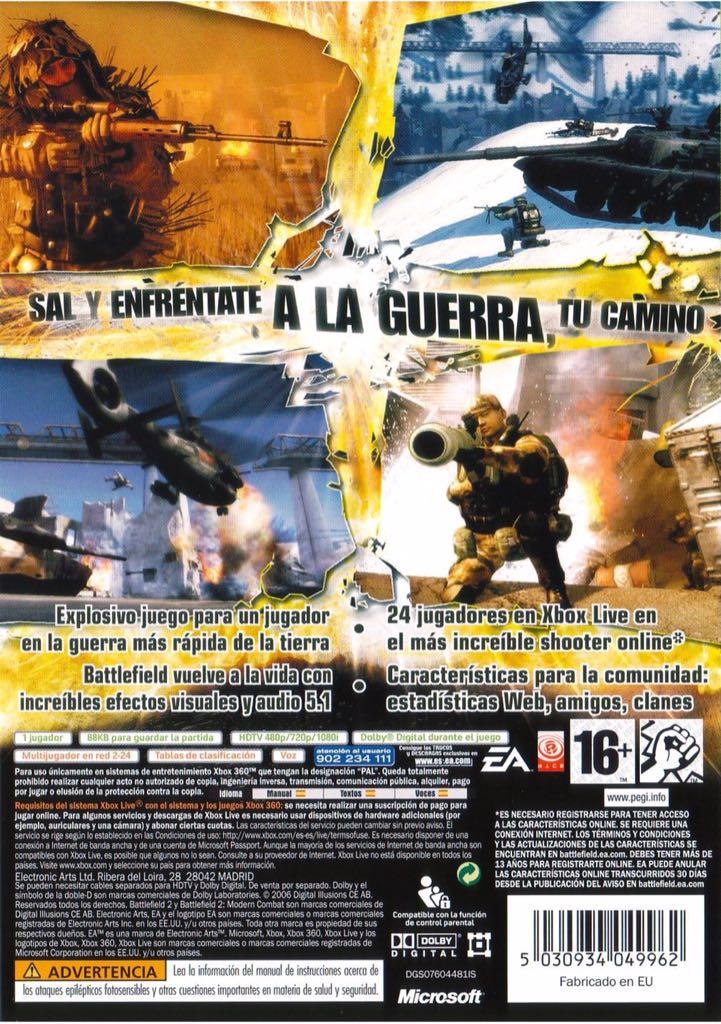 Battlefield 2: Modern Combat - Microsoft Xbox 360 (EA Games - 1-24) video game collectible [Barcode 4988648398689] - Main Image 2