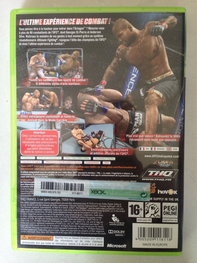 UFC 2009 Undisputed - Microsoft Xbox 360 (1) video game collectible [Barcode 4005209118118] - Main Image 2