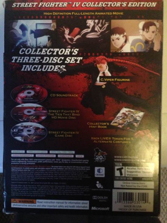 Street Fighter IV Collector’s Edition - Microsoft Xbox 360 (Capcom - 1-2) video game collectible [Barcode 013388330140] - Main Image 2