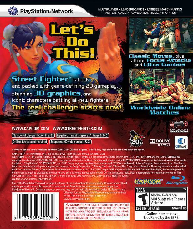 Street Fighter IV - Sony PlayStation 3 (PS3) (Capcom - 2) video game collectible [Barcode 5055060925539] - Main Image 2