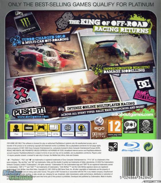 Colin Mcrae Dirt 2 - Sony PlayStation 3 (PS3) (Codemasters - 1) video game collectible [Barcode 5024866341188] - Main Image 2