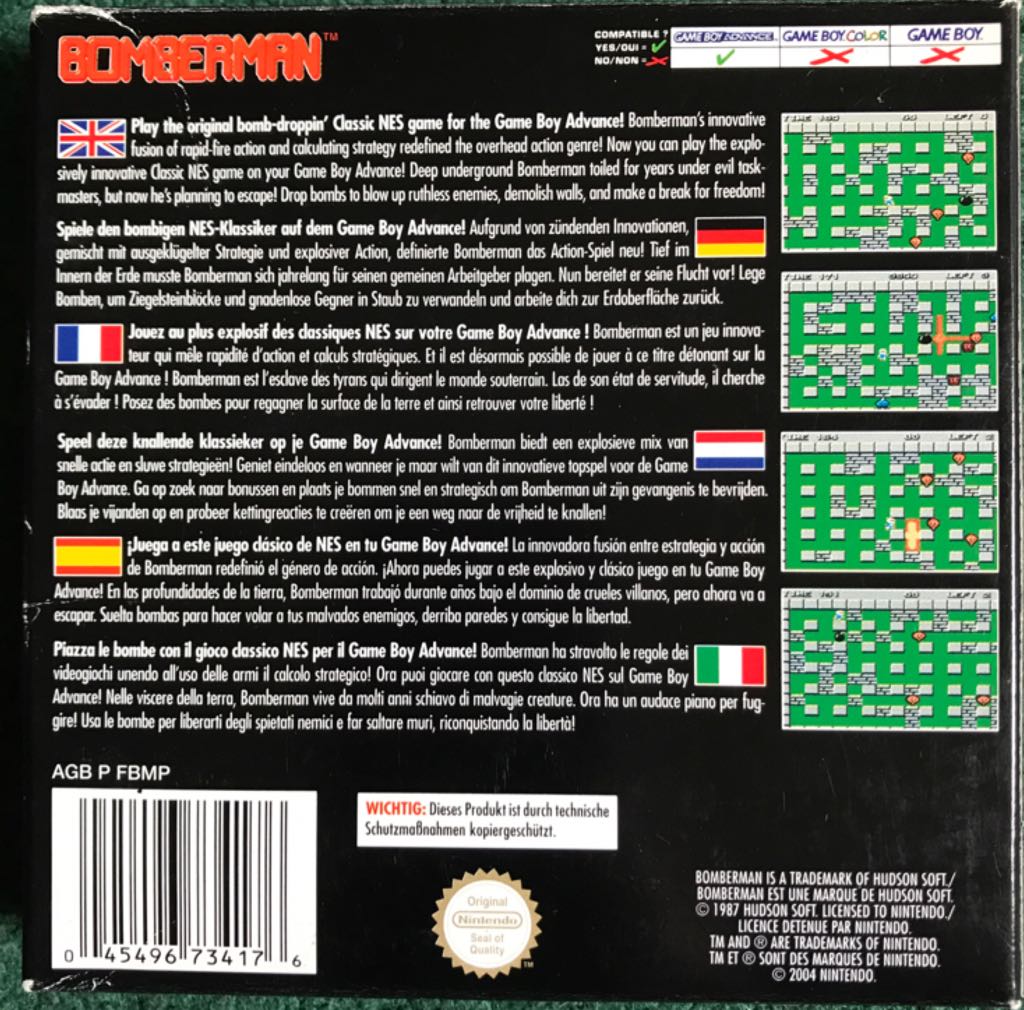 Bomberman - Nintendo Game Boy Advance (GBA) (Hudson Soft - 1) video game collectible [Barcode 045496734176] - Main Image 2