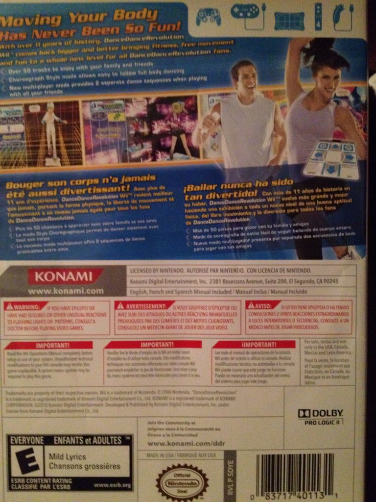 Dance Dance Revolution - Nintendo Wii (Konami - 4) video game collectible [Barcode 083717401131] - Main Image 2