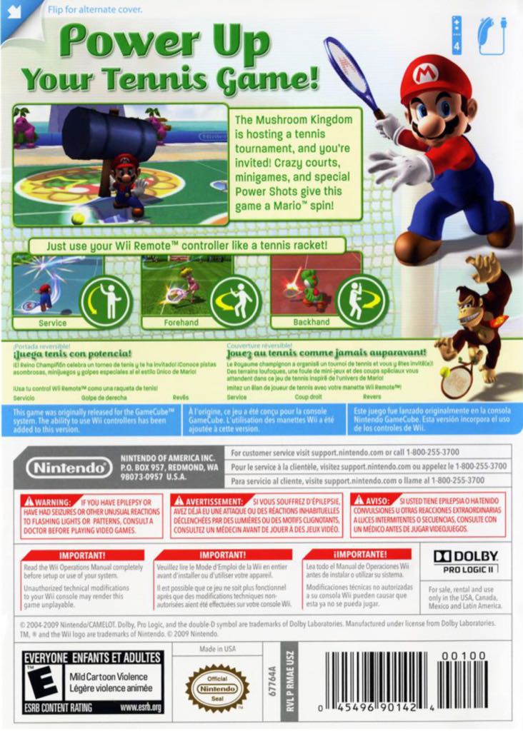 Mario Power Tennis - Nintendo Wii (Nintendo - 4) video game collectible [Barcode 045496366995] - Main Image 2