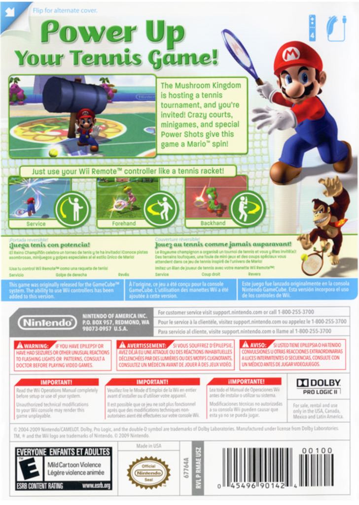 Mario Power Tennis - Nintendo Wii (Nintendo - 1-4) video game collectible [Barcode 045496367039] - Main Image 2