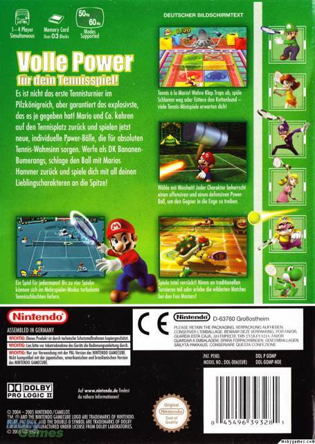 Mario Power Tennis - Nintendo GameCube (Nintendo - 1-4) video game collectible [Barcode 045496393298] - Main Image 2