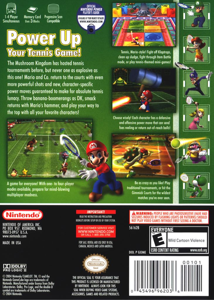 Mario Power Tennis - Mario Tennis - Nintendo GameCube (Nintendo - Multi-Player: 1-4) video game collectible [Barcode 045496962036] - Main Image 2