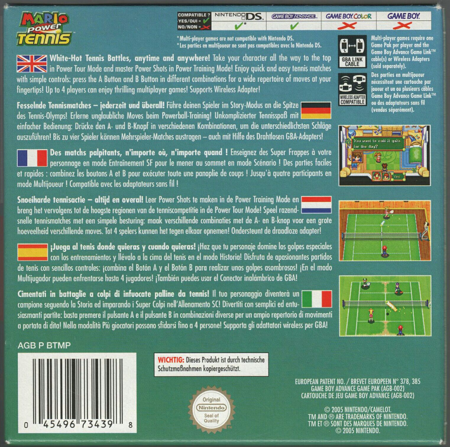 Mario Power Tennis - Nintendo Game Boy Advance (GBA) video game collectible - Main Image 2