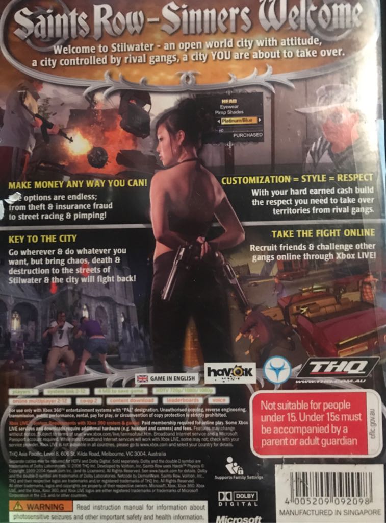 Saints Row - Microsoft Xbox 360 (THQ - 1) video game collectible [Barcode 4005209092098] - Main Image 2