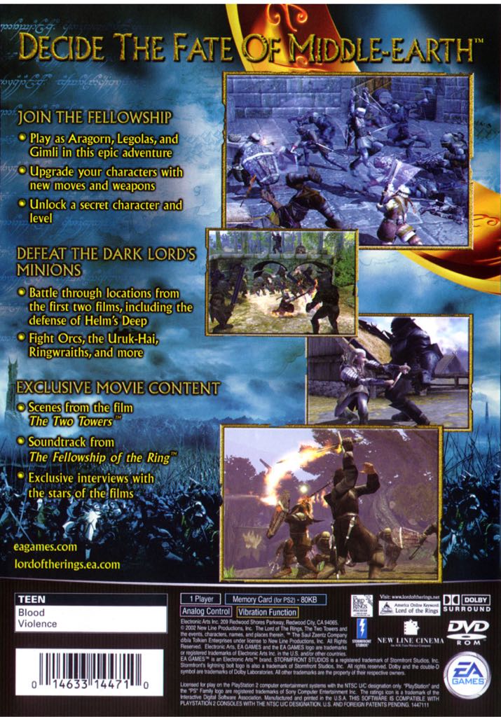 The Lord of the Rings: The Two Towers - Sony PlayStation 2 (PS2) video game collectible - Main Image 2