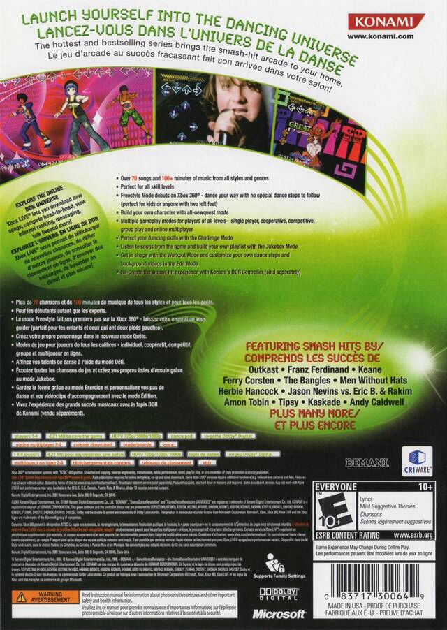Dance Dance Revolution: Universe 2 - Microsoft Xbox 360 (Konami - 4) video game collectible [Barcode 083717300649] - Main Image 2