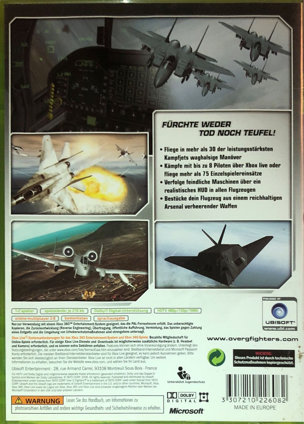 Over G Fighters - Microsoft Xbox 360 (Ubisoft - 1-8) video game collectible [Barcode 3307210226082] - Main Image 2