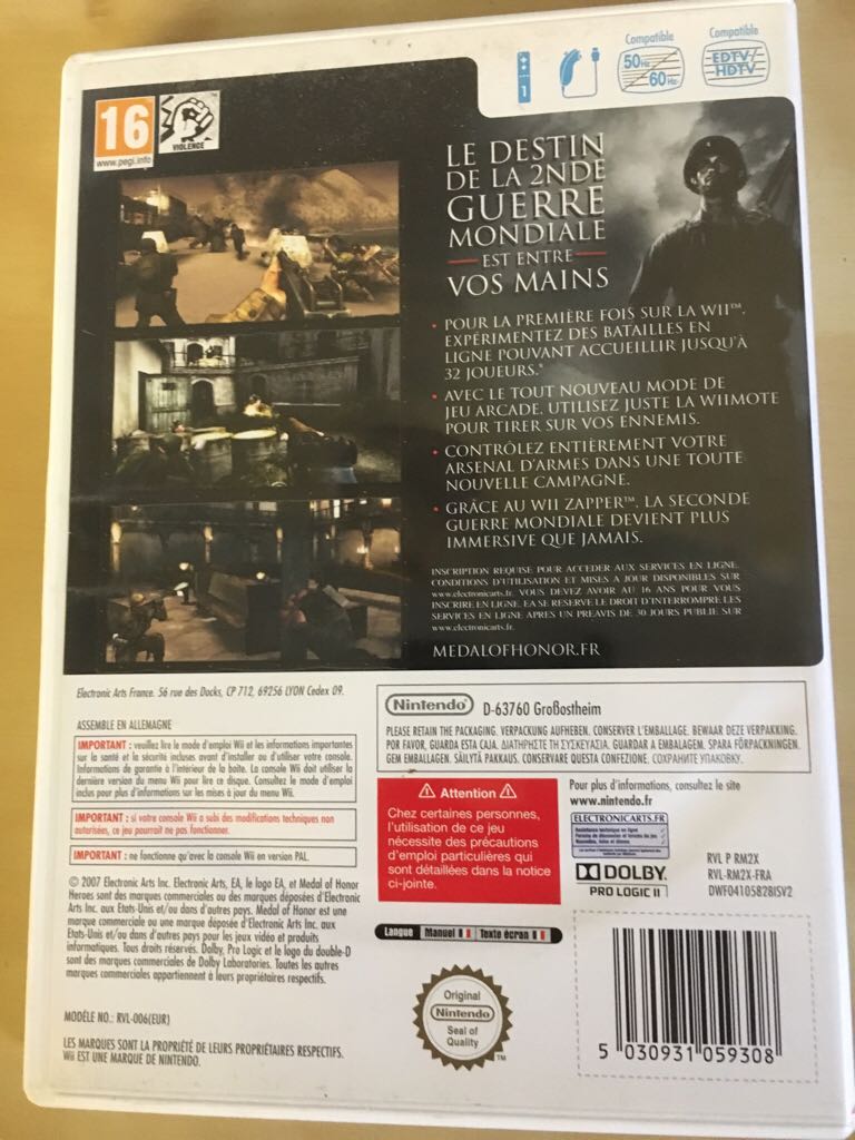 Medal of Honor Heroes 2 - Nintendo Wii ((EA) Electronic Arts - 1) video game collectible [Barcode 5030931059308] - Main Image 2