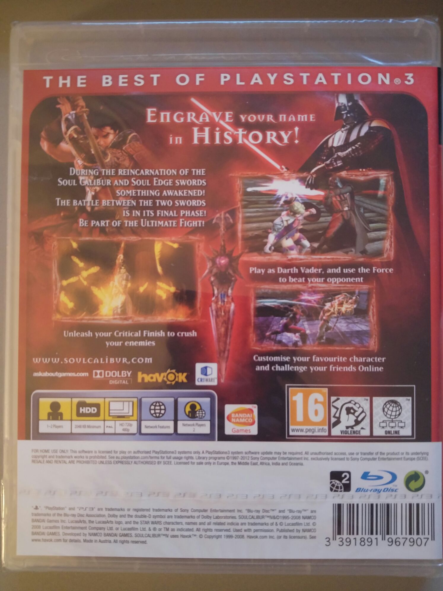 Soul Calibur IV (PS3 Essentials) - Sony PlayStation 3 (PS3) (Namco - 1-2) video game collectible [Barcode 3391891967907] - Main Image 2