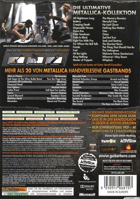 Guitar Hero: Metallica - Microsoft Xbox 360 (Activision - 4) video game collectible [Barcode 047875957374] - Main Image 2