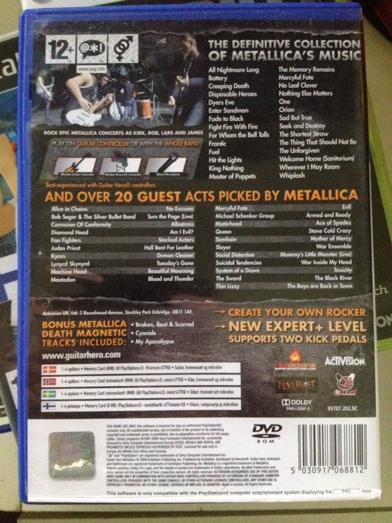 Guitar Hero Metallica - Sony PlayStation 2 (PS2) (Activision* Inc. - 1-4) video game collectible [Barcode 5030917068812] - Main Image 2