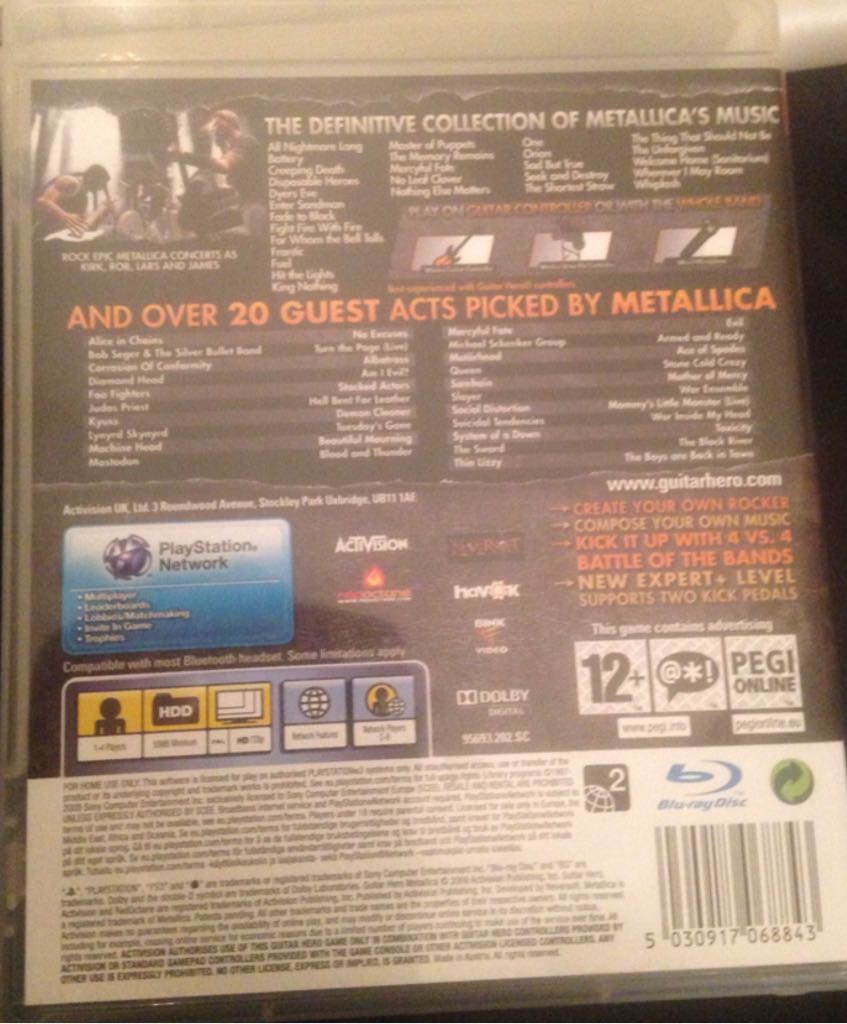 Guitar Hero: Metallica - Sony PlayStation 3 (PS3) (Activision Blizzard - 4) video game collectible [Barcode 5030917068843] - Main Image 2