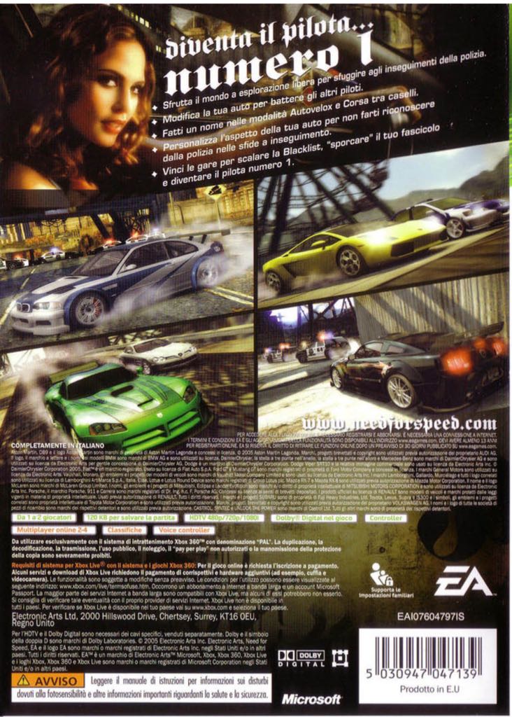 Need For Speed Most Wanted - Microsoft Xbox 360 (Electronic Arts - 1-2) video game collectible [Barcode 20217457] - Main Image 2