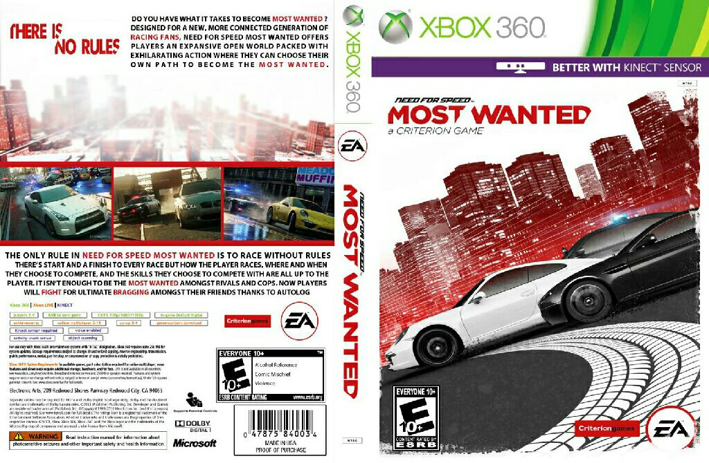 Need For Speed: Most Wanted - Microsoft Xbox 360 video game collectible [Barcode 5030949113054] - Main Image 2