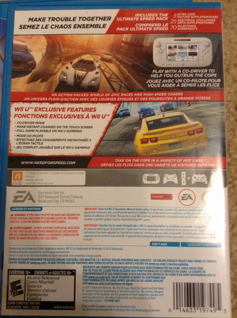 Need For Speed Most Wanted - Nintendo Wii U video game collectible - Main Image 2