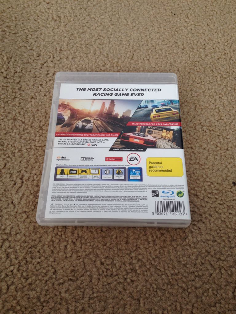 Need For Speed Most Wanted - Sony PlayStation 3 (PS3) (Criteriongames) video game collectible - Main Image 2