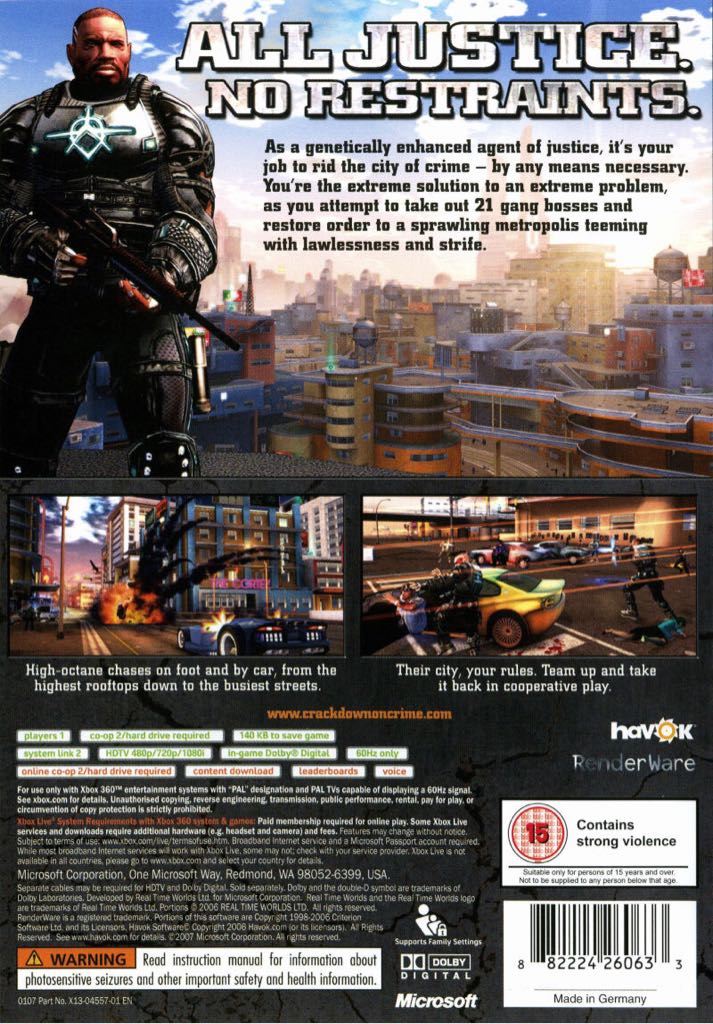 Crackdown - Microsoft Xbox 360 (Microsoft - 1) video game collectible [Barcode 882224586887] - Main Image 2