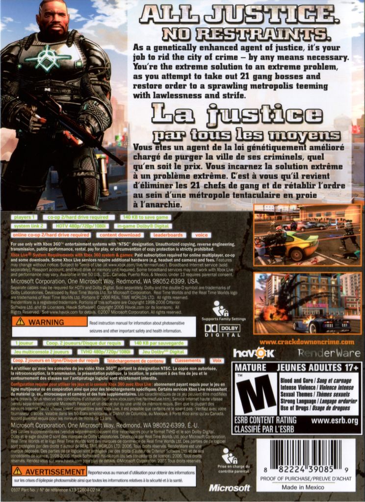 Crackdown - Microsoft Xbox Live (Microsoft Studios - 2) video game collectible - Main Image 2