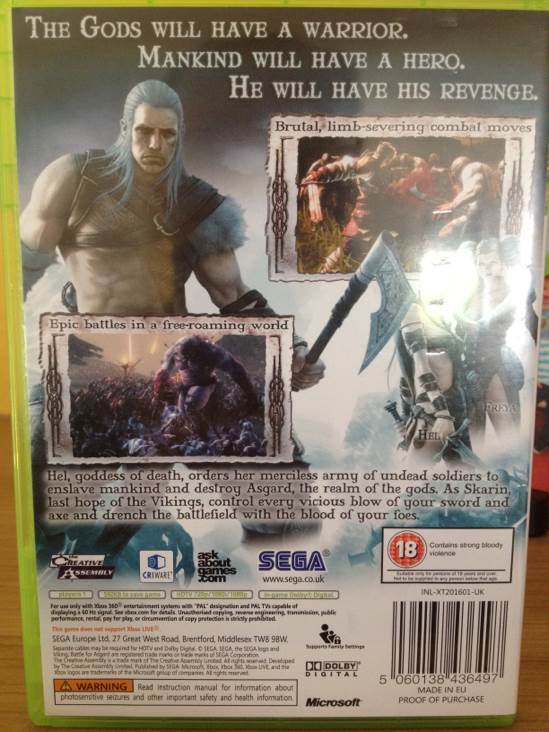 Viking: Battle For Asgard - Microsoft Xbox 360 (Sega - 1) video game collectible [Barcode 5060138436497] - Main Image 2