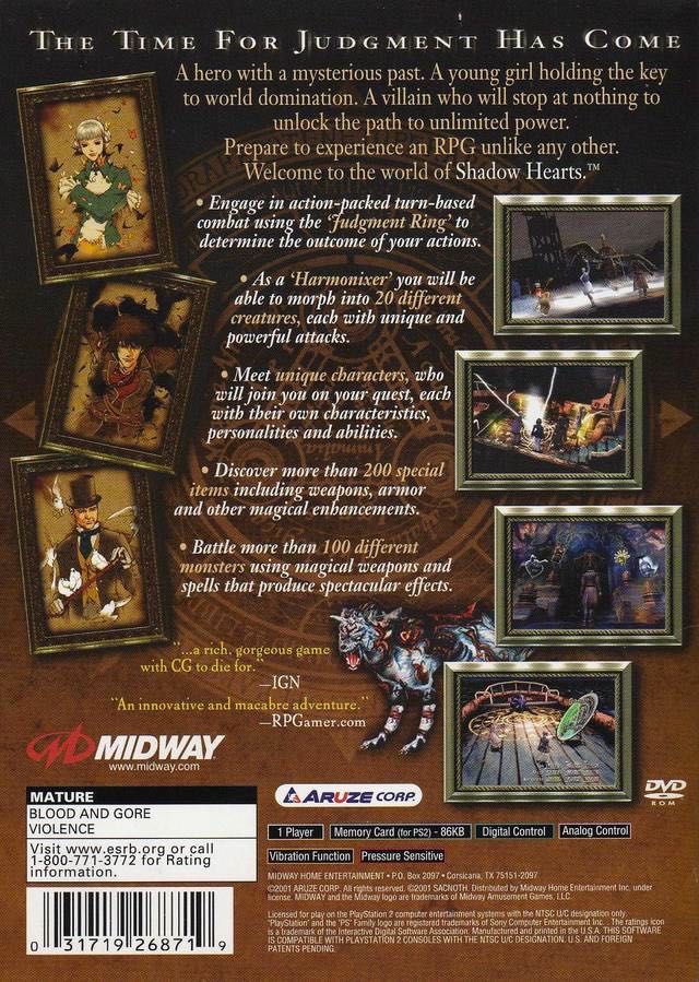 Shadow Hearts - Sony PlayStation 2 (PS2) (Midway - 1) video game collectible [Barcode 031719900435] - Main Image 2