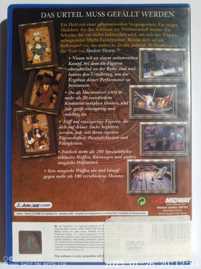 Shadow Hearts - Sony PlayStation 2 (PS2) video game collectible [Barcode 5037930070440] - Main Image 2