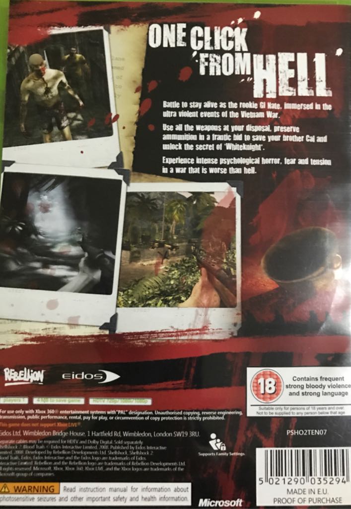 Shellshock 2: Blood Trails - Microsoft Xbox 360 (Eidos Interactive - 1) video game collectible [Barcode 5021290035294] - Main Image 2