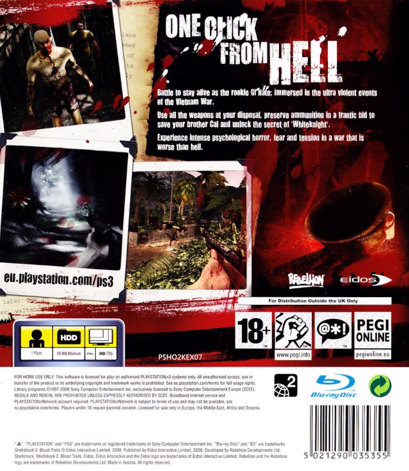 Shellshock 2: Blood Trails - Sony PlayStation 3 (PS3) (Edios Interactive - 1) video game collectible [Barcode 788687500647] - Main Image 2