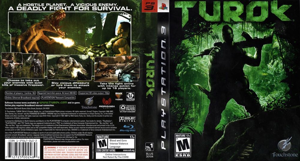 Turok - Sony PlayStation 3 (PS3) (Touchstone - 1) video game collectible [Barcode 712725004262] - Main Image 2