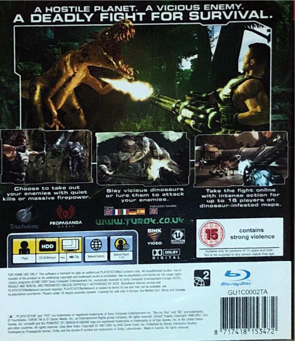 Turok - Sony PlayStation 3 (PS3) (Touchstone - 1) video game collectible [Barcode 8717418153472] - Main Image 2