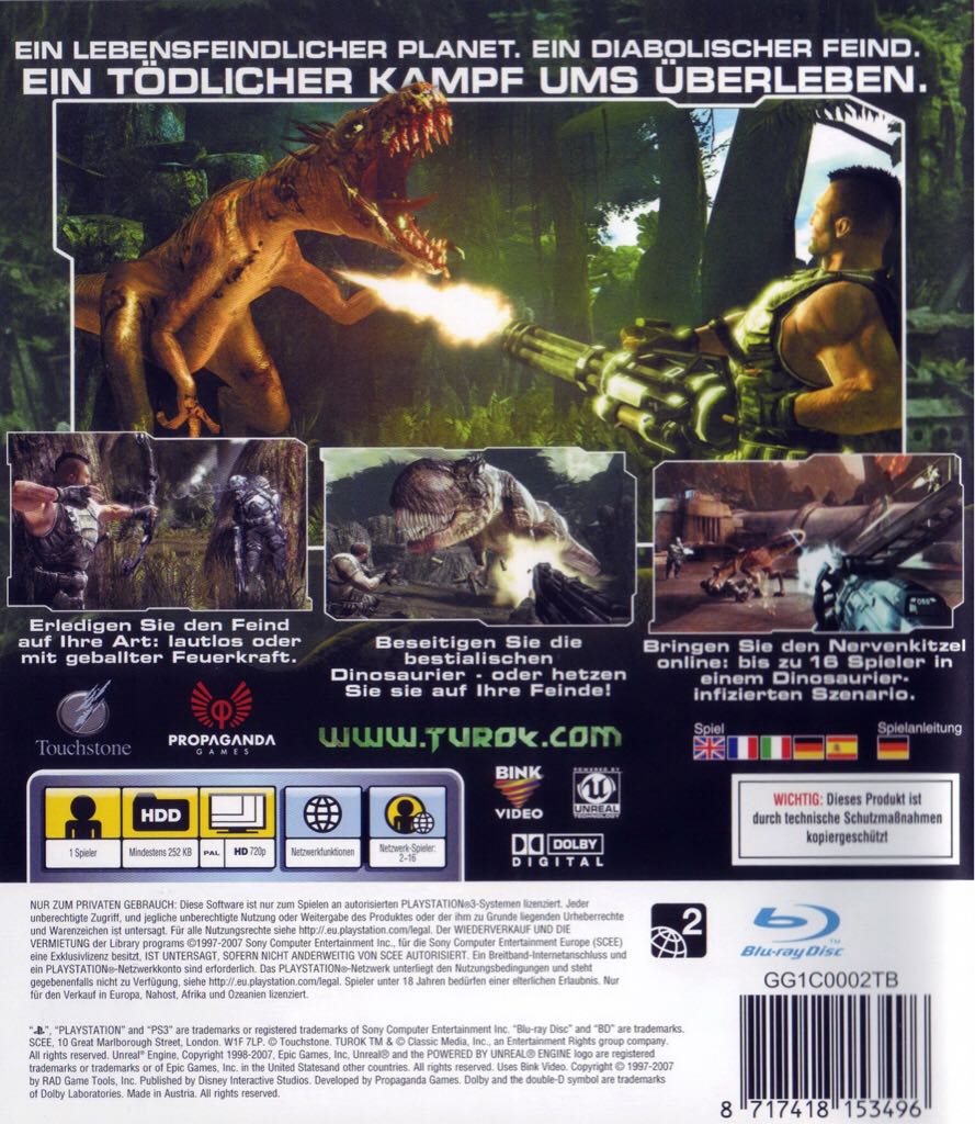 Turok - Sony PlayStation 3 (PS3) (Disney Interactive Studios - 1 - 16) video game collectible [Barcode 8717418153496] - Main Image 2