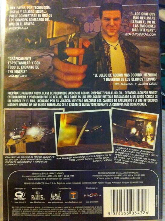 Max Payne - PC video game collectible [Barcode 5026555034326] - Main Image 2