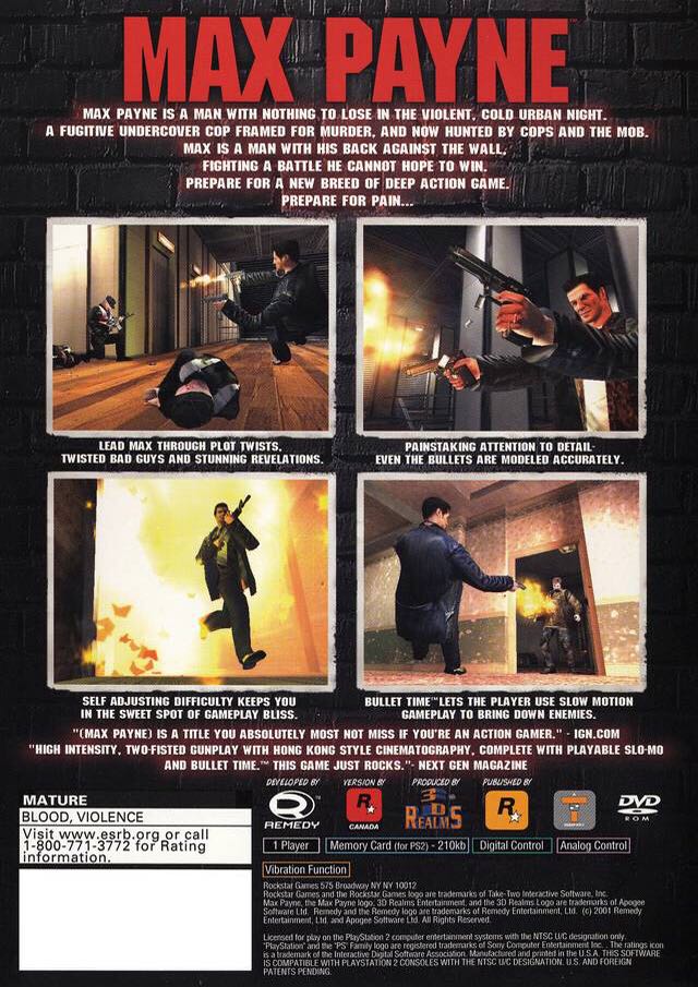 Max Payne - Sony PlayStation 2 (PS2) (Rockstar Games - 1) video game collectible - Main Image 2