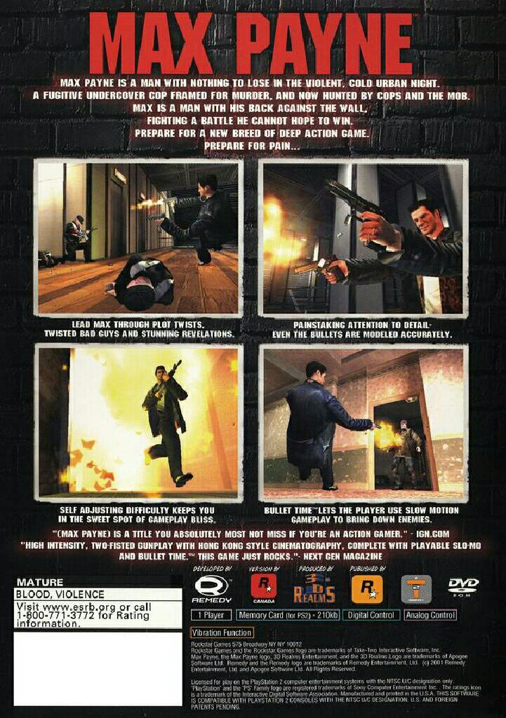 Max Payne - Sony PlayStation 2 (PS2) (Remedy) video game collectible - Main Image 2